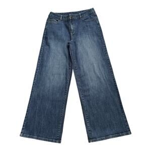 JEANOLOGY COLLECTION Womens Size 12 Wide Leg Blue Jeans 30.5" Inseam